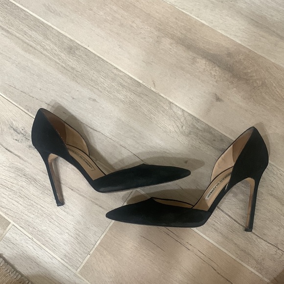 Manolo Blahnik black suede D’Orsay pump heels SZ 37 - Picture 8 of 8
